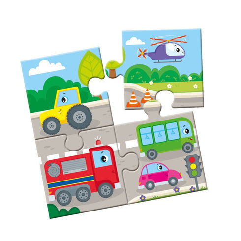 Puzzle da colorare ad acqua riutilizzabile. Macchinine divertenti - 9789667615130