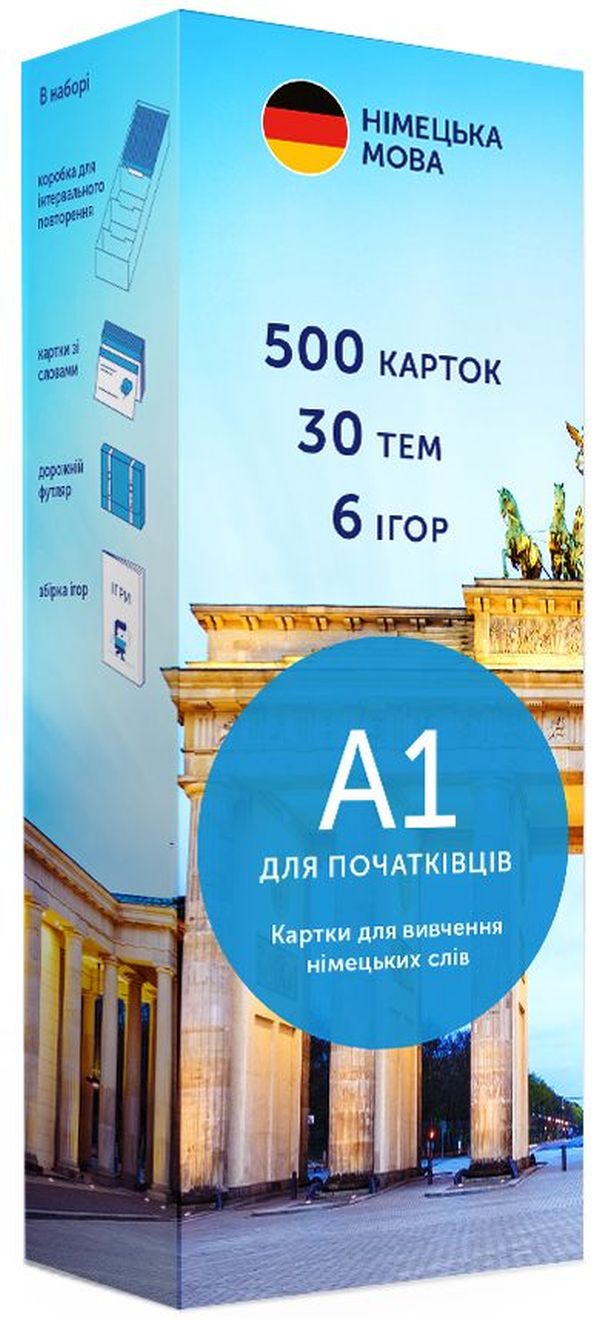 Flashcard sul vocabolario, livello base. Tedesco A1