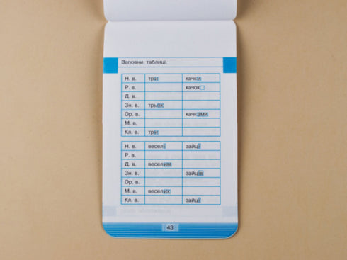 Mobile. Trainer in Ukrainian language. Declension