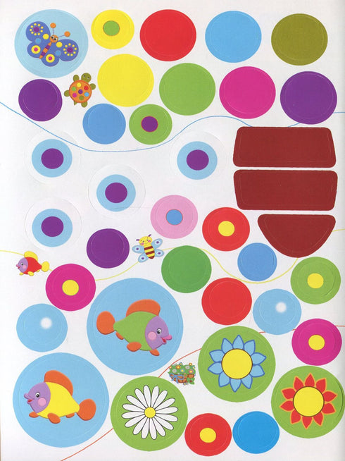 Developmental stickers for babies. Peacock