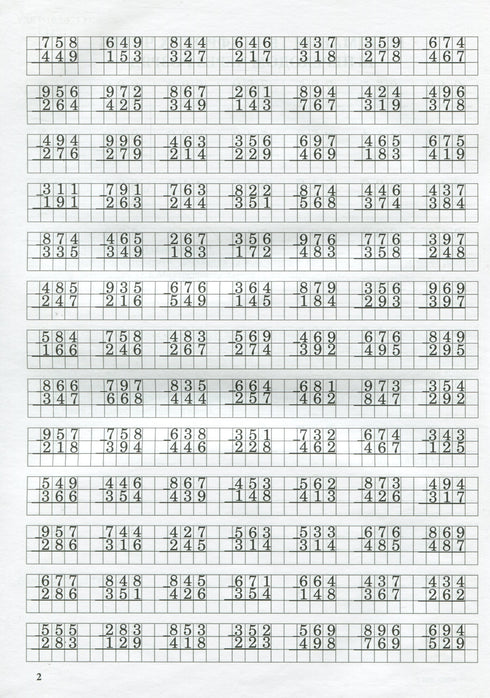 Math Trainer. Addition and Subtraction in Columns with Carrying Over