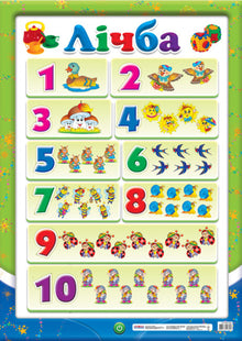 Poster. Numbers up to 10 (Ukrainian Edition)